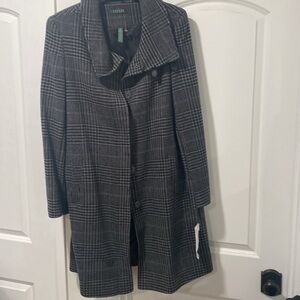 COPY - 🆕 Women’s Wool Ralph Lauren Houndstooth Buckle-Collar Coat. Size 14. NWT